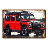 Klasikinis Super lenktyninis automobilis Plakatas Sienos menas Metalinė plokštelė Pub Barui Klubui Svetainei Namų dekoravimui Kino Automobilio Skardos ženklai YI-059 20x30cm red