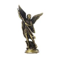 Krikščionių šventojo Mykolo figūrėlėArkangelas, nugalėjęs Šėtono Sargo statulas, cinko lydinio kapelas namų kambariui, stalviršiui antikvarinės bronzos spalvos