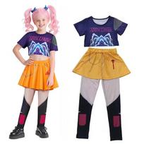 Filmo Rumi Cosplay Kostiumai Helovinas Anime Demonas Medžiotojai Zoey Mira Uniformos Spaudinys Scenos Dainininkas Šokio Drabužių Rinkinys 160 blue