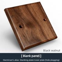 Juodojo riešuto masyvo mediena Vario svirtis Retro jungiklių skydelis Sieninis montavimas 86 Atviras linijų dėžutė Paviršinis Trijų jungiklių 16A lizdas Blank Panel brown