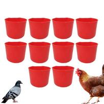 Chicken Water Cups Bird Food Feeder Bowl Portable Hangable Wide Mouth Water Feeding Cup 8oz for Farm Coop Chicken Birds CN red