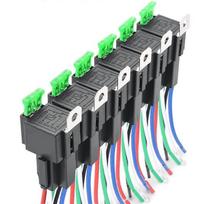 6Pcs 12V 30A Fuse Relay Switch Harness ATO/ATC Fuse Blade, 5 Pin SPST Automotive Electrical Relays with 14 AWG Heavy Duty Wires