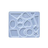 Earring Pendants Epoxy Resin Silicone Mold Heart Shape Mould for DIY Keychain Earring Pendant Jewelry Making Casting Crafts white