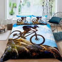 2026 NEW Bicycle Duvet Cover Set Microfiber Mountain Bike Comforter Cover Sport Game Tie Dye Pattern King Size Twin Bedding Set 135x200cm gray