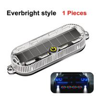 Car Warning Light Colorful Led Flashing Light Solar Power Anti-rear Strobe Running Lamp for Car Motorcycles 1pcs Constantly Lights Up gray