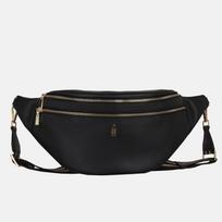 Cleo - black leather fanny pack black
