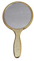 Garden Of Arts Golden Handheld Salon Barbers Hairdressers Mirror With Large Grip Handle gray