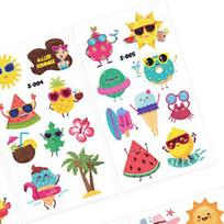 10pcs Glittering Tattoo Sticker Animal Shape Waterproof Glitter Temporary Tattoo Patch for Children Summer Type 1 blue
