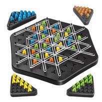 Chain Triangle Chess Game Triggle Rubber Band Game Educational Interactive Game Battle Set For Family Party Gift black