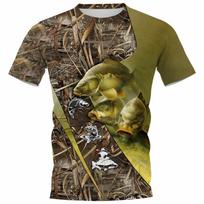 Angler's Essential Short Sleeve T-Shirt, Carp & Camo Print For Fishing Lovers XXL black