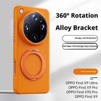 For Oppo Find X9 Ultra/X9s Pro/X9 and X9 Pro Case Rock Sand Strong Anti-Fingerprint Anti-Oil Magnetic 360° Rotatable Stand Cover OPPO Find X9 Pro black