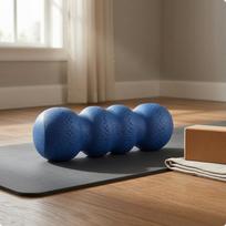 Peanut Foam Roller 45 Cm Contoured Massage Washable Double Ball for Stretching Blue mėlyna