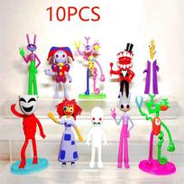 8-12Pcs-The Amazing Digital Circus Model Toy,Hobbies Cartoon Art Accessories,Reward Anime Gifts For Children, Cartoon Decoration red