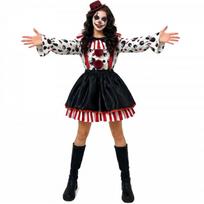 Helovino kostiumų rinkinys Vaikams Suaugusiems - Baisaus klouno Cosplay apranga Su skrybėle Viršutinė dalis Sijonas/Kelnės Pirštinės Petnešos L black