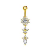 Long Dangle Belly Button Rings Stainless Steel Butterfly-Knot Heart Belly Piercing Nombril For Women Sexy Body Jewelry as the picture white