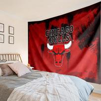 Chicago-Bulls Logo Tapestry, Unique Design Tapestry, Wall Decor for Bedroom,Livingroom, Playroom,Heartwarming Fan Holiday Gifts 100cmx150cm black