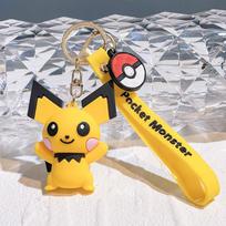 Žavingas silikoninis Pikachu raktų pakabukas Mielas kūrybiškas personažo pakabinamas aksesuaras Pikachu Female yellow