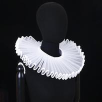 Elegan Shakespeare Neck Ruffled Collar Detachable Retro Ruff Collar  Cosplay L-White-White Edging white