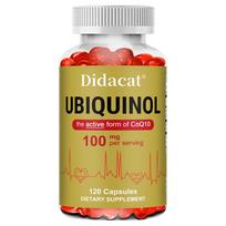 Didacat Ubiquinol Capsules, 100mg, Active Form of CoQ10, 120 Caps 120 Capsules red