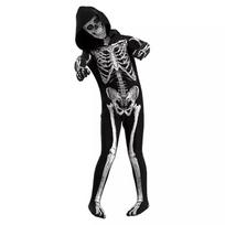 Scary Halloween Kids Hooded Costume Scary Skeleton Grim Reaper Costume Boys Spooky Costume Mardi Gras Party Costume Kids (140-150cm)&Zombie Costume black