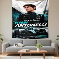 Kimi Antonelli Racing Driver Car Poster Patterned tapestry for bedroom and living room home decor sofas 75x90cm(29x35in) white