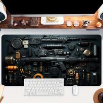 Gun parts assembly Large Mouse Pad XXL Desk Mat Non-Slip Rubber Base Gaming Keyboard and Mouse Stitched Edges for Home and game 300x700x2MM