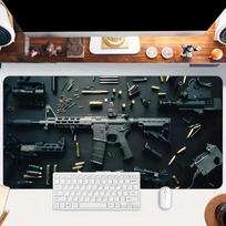 Gun parts assembly Large Mouse Pad XXL Desk Mat Non-Slip Rubber Base Gaming Keyboard and Mouse Stitched Edges for Home and game 300x600x2MM