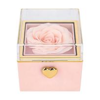 Surprise Rings Box with Realistic Flower Design Plastic and Metal Texture Suitable for Proposals and Special Occasions rožinė