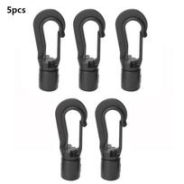 1/5/10pcs Plastic Elastic Rope Hooks Black Outdoor Camp Kayak Boat Hooks  Climbing Accessories 5pcs