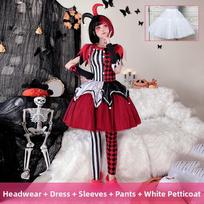 J-yuefang Klouno Kostiumas Suaugusiems M L XL Poliesteris Raudonas Juodas Karnavalo Cosplay Apranga L black