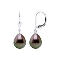 Earrings - PEARLS & COLORS - Pearls & Colors - Cultured Tahitian Pearl 9-10 mm - White Gold 375/1000 - Quality A+