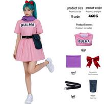 Dragon Ball Girls: Halloween Bulma, Launchy, Videl, Chi-Chi Cosplay Costume Adult L gray