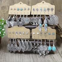 Ethnic Style Earrings for Women Bohemia Zircon Trendy Accessories Drop Dangle Comfortable to Wear Gifts Party Versatile gray