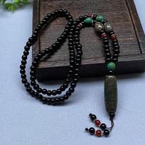 Ilgo stiliaus devynių akių Tianzhu agato pakabukas vyrams ir moterims 50CM(Necklace Size) black