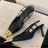 Smailūs slingback bateliai moterims, stripper sandalai, aukštakulniai, moteriški batai, dydžiai 35-40 38 juoda