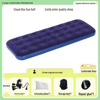 Portable Thickened Air Cushion Bed - Single/Double Inflatable Mattress for Home, Camping, Tent, or Outdoor Use 191*183*22cm blue