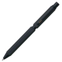 RHODIA SCRIPT Ballpoint Two Colors and Mechanical Aluminum Body with Hairline Rotary Black Multi-Pen, 0.5mm Oil-Based Pen, (Black Red) & 0.5mm Pencil, juoda