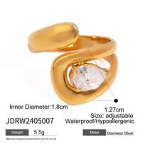 Stainless steel zircon ring, high-end, niche, light luxury ring accessories rings beige