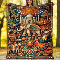 Statue of Liberty Fireworks Fleece Printed Flannel Blanket, Warm Soft Throw Sofa Bed Blanke 80cm x 120cm black