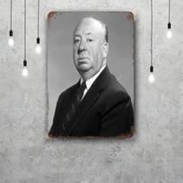Alfred hitchcock Dekoracija Vintažiniai Metaliniai Ženklai Skardos Ženklai Kapitonų Plakatas Dekoracija Barui Aludinei Klubui Vyriškam Kambarėliui Sienų Dekoracija 30x40cm(11.8x15.7inch) gray
