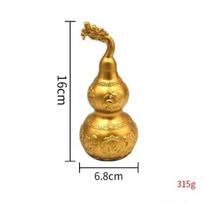 Brass Feng Shui Gourd Wu Lou Pixiu Figurine Lucky Wealth Home Office Table Decoration Ornament brown