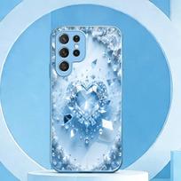 Deimantinė meilė Karštai parduodamas Išskirtinis Gražus Telefono dėklas Stiklinis Telefono dėklas, skirtas Samsung Galaxy S26 S25 S24 S23 S22 S21 FE, Ultra, Plus For Galaxy S22 Ultra white