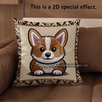 2D Corgi Butt Patterns: Fun And Cute Pillow Covers Pattern Cushion Cover Suitable For Sofa Bedroom Car Pillow Cover 50x50cm gray