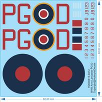 WWII Avro Lancaster PG-D - 1/32 1/48 1/72 - Water Decal - Waterslide, 1/32 red