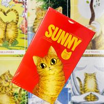 Sunny Orange Cat Tower Playing Cards - 78 Cards, 10.3x6 cm red