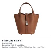 HERMES Picotin Lock Barenia Faubourg Veršio Odos Krepšys, Kibiro Formos Krepšys, Rankinė 18 Moteriška 34 Fauve Šviesiai Ruda H077913CK34 One Size 1 brown