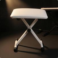 Foldable Keyboard Bench Padded Cushion XStyle LeatherCovered Height Adjustable Piano beige