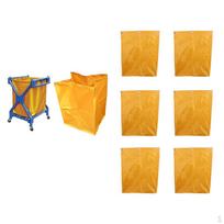 Replacement Hamper Truck Linen Trolley Cart Bags Yellow 3 of pack orange