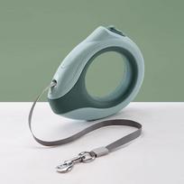 LED Illuminated Retractable Dog Leash 3m 5m Auto Pet Lead Walking Cats Dogs Night Safety Lighted Round Green 3m without Light gray