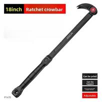Steel Industrial Crowbar - Adjustable Multifunctional Nail Puller for Woodworking Mold & Tire Extraction 18 inches black